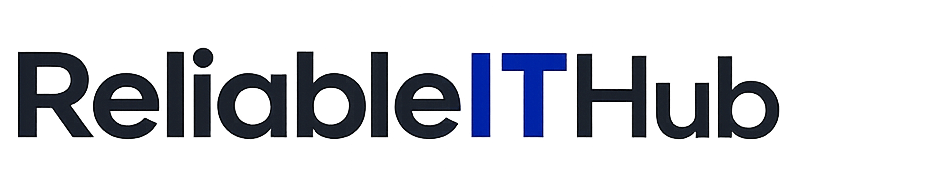 Reliable IT Hub Company Name Typography